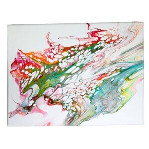 Acrylic Pour Painting On Canvas Wrap Around 9x12 One Of A Kind, Original